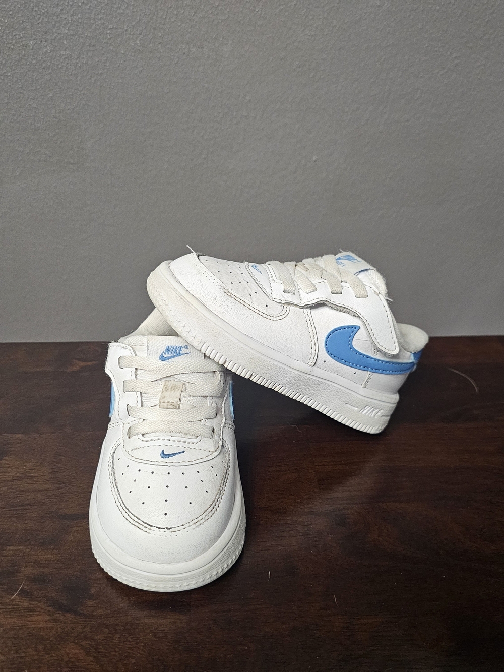 Nike Kids' White & Light Blue Low-Top Sneakers